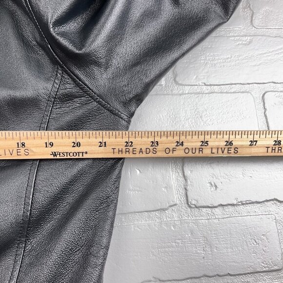 Middlebrook Park Jacket Men Small Black Leather Anorak Zip Retro Coat‎ Casual - Picture 8 of 14